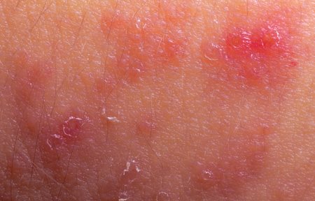Peau squameuse semblant infectée.