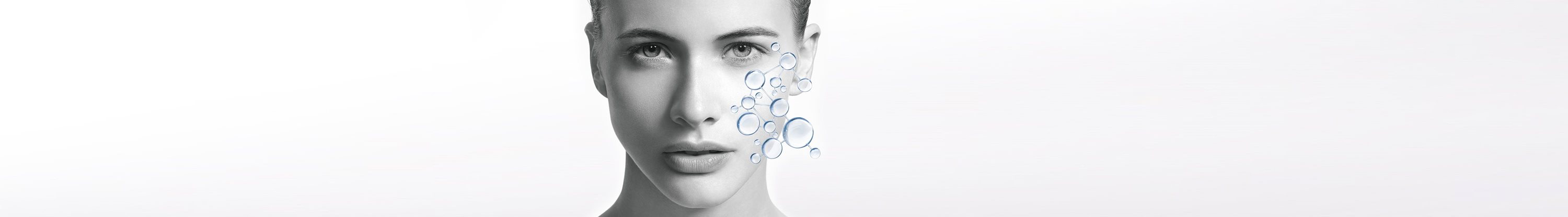 Visage de femme avec une illustration du système d'hydratation de la peau